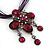 Vintage Violet/Purple Diamante 'Cross' Pendant Necklace On Cotton Cords In Bronze Metal - 38cm Length/ 7cm Extension - view 4