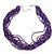 Purple Glass Bead Multistrand Necklace In Silver Plating - 42cm Length/ 6cm Extension - view 2