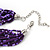 Purple Glass Bead Multistrand Necklace In Silver Plating - 42cm Length/ 6cm Extension - view 5