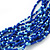 Blue Glass Bead Multistrand Necklace In Silver Plating - 42cm Length/ 6cm Extension - view 3