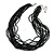 Black/Grey Glass Bead Multistrand Necklace In Silver Plating - 42cm Length/ 6cm Extension - view 1