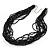 Black/Grey Glass Bead Multistrand Necklace In Silver Plating - 42cm Length/ 6cm Extension - view 7
