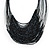 Black/ Grey Glass Bead Layered Necklace In Silver Plating - 54cm Length/ 6cm Extension - view 3