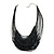 Black/ Grey Glass Bead Layered Necklace In Silver Plating - 54cm Length/ 6cm Extension - view 2