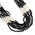 Multistrand Black & Silver Bead Necklace In Silver Tone Finish - 76cm Length/ 6cm Extension - view 2