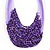 Purple Glass Bead Layered Necklace In Silver Plating - 54cm Length/ 6cm Extension - view 3