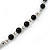 Y-Shape Black Resin Rose Bead Necklace In Rhodium Plating - 46cm Length/ 6cm Extension - view 4