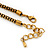 Vintage 'Rose&Heart' Mesh Charm Necklace In Burn Gold Metal - 40cm Length/ 6cm Extension - view 6