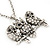 'Three Wise Owls' Long Diamante Pendant Necklace In Burn Silver Metal - 62cm Length/ 5cm Extension - view 2
