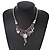 Vintage Burn Silver Charm 'Heart&Butterfly' Mesh Necklace - 40cm Length/ 6cm Extension - view 7
