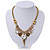 Vintage Burn Gold Charm 'Heart&Butterfly' Mesh Necklace - 40cm Length/ 6cm Extension - view 3