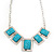 Light Blue Square Acrylic Bead Geometric Necklace In Silver Plating - 40cm Length/ 5cm Extension - view 2