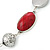 Burgundy Red Resin and Silver Acrylic Bead Statement Necklace In Silver Tone - 84cm Length (6cm extension) - view 5