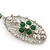 Oval Wire Pendant With Angel & Green Jade Flower Necklace In Rhodium Plating - 48cm Length/ 6cm Extension - view 6