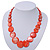 Brick Red Shell Necklace In Silver Plating - 40cm Length/ 3cm Extension - view 5