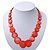 Brick Red Shell Necklace In Silver Plating - 40cm Length/ 3cm Extension - view 2