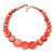 Brick Red Shell Necklace In Silver Plating - 40cm Length/ 3cm Extension - view 3