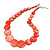 Brick Red Shell Necklace In Silver Plating - 40cm Length/ 3cm Extension