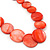 Brick Red Shell Necklace In Silver Plating - 40cm Length/ 3cm Extension - view 4