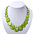 Lime Green Shell Necklace In Silver Plating - 40cm Length/ 3cm Extension - view 2