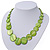 Lime Green Shell Necklace In Silver Plating - 40cm Length/ 3cm Extension - view 4