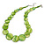 Lime Green Shell Necklace In Silver Plating - 40cm Length/ 3cm Extension