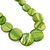 Lime Green Shell Necklace In Silver Plating - 40cm Length/ 3cm Extension - view 3