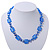 Sea Blue Glass Bead Necklace In Silver Plating - 42cm Length/ 6cm Extension - view 2