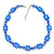 Sea Blue Glass Bead Necklace In Silver Plating - 42cm Length/ 6cm Extension - view 3