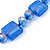 Sea Blue Glass Bead Necklace In Silver Plating - 42cm Length/ 6cm Extension - view 5