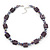 Purple Glass Bead Necklace In Silver Plating - 42cm Length/ 6cm Extension - view 3