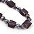 Purple Glass Bead Necklace In Silver Plating - 42cm Length/ 6cm Extension - view 4