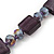 Purple Glass Bead Necklace In Silver Plating - 42cm Length/ 6cm Extension - view 5