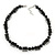 Black/Transparent Glass Bead Necklace In Silver Plating - 42cm Length/ 6cm Extension - view 3