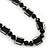 Black/Transparent Glass Bead Necklace In Silver Plating - 42cm Length/ 6cm Extension - view 4