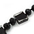 Black/Transparent Glass Bead Necklace In Silver Plating - 42cm Length/ 6cm Extension - view 5