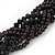 Luxurious Braided Black Bead Choker Necklace In Silver Plating - 36cm Length/5cm Extension - view 4