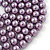 Long Purple Glass Bead Necklace - 140cm Length/ 8mm - view 2