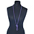 Long Purple Glass Bead Necklace - 140cm Length/ 8mm - view 8