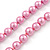Long Pink Glass Bead Necklace - 140cm Length/ 8mm - view 5