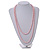 Long Pink Glass Bead Necklace - 140cm Length/ 8mm - view 14