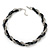 Black/Silver Mesh Chain Black/Grey Crystal Bead Choker Necklace - 36cm Length/ 4cm Extension - view 3