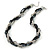 Black/Silver Mesh Chain Black/Grey Crystal Bead Choker Necklace - 36cm Length/ 4cm Extension - view 2