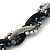 Black/Silver Mesh Chain Black/Grey Crystal Bead Choker Necklace - 36cm Length/ 4cm Extension - view 4
