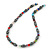 Stylish Oval Hematite/ Multicoloured Crystal Bead Magnetic Necklace - 40cm Length