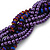 Luxurious Braided Purple Bead Choker Necklace In Silver Plating - 36cm Length/5cm Extension - view 4