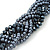 Luxurious Braided Dark Grey Bead Choker Necklace In Silver Plating - 36cm Length/5cm Extension - view 4