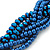 Luxurious Braided Blue Bead Choker Necklace In Silver Plating - 36cm Length/5cm Extension - view 4