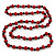 Long Red & Black Simulated Glass Pearl Necklace - 114cm Length - view 6