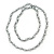 Long Light Grey/Metallic Grey Glass Pearl/Bead Necklace - 110cm Length - view 3